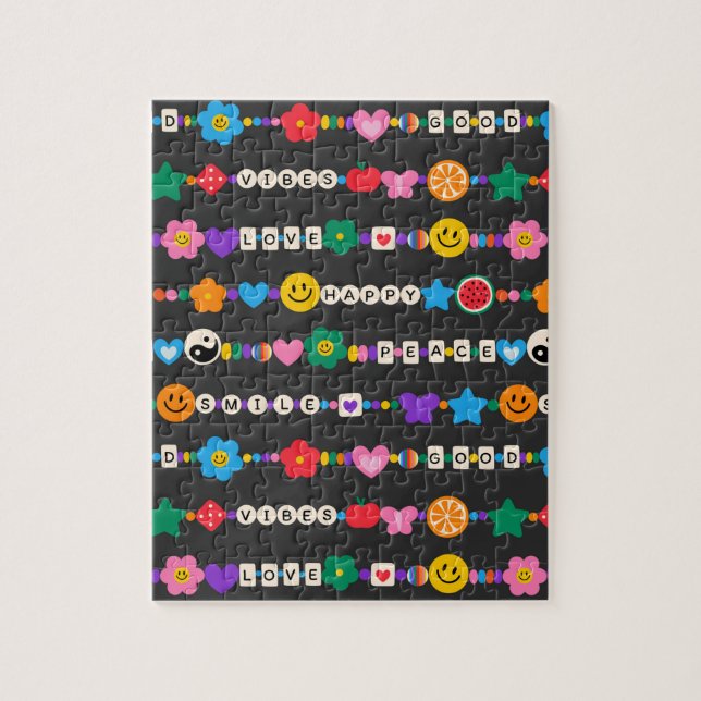 Puzzle Super Good Vibes Love Smile Perles rétro (Vertical)
