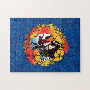 Puzzle Super Hawaiian Surfer 1960 Retro Graphic