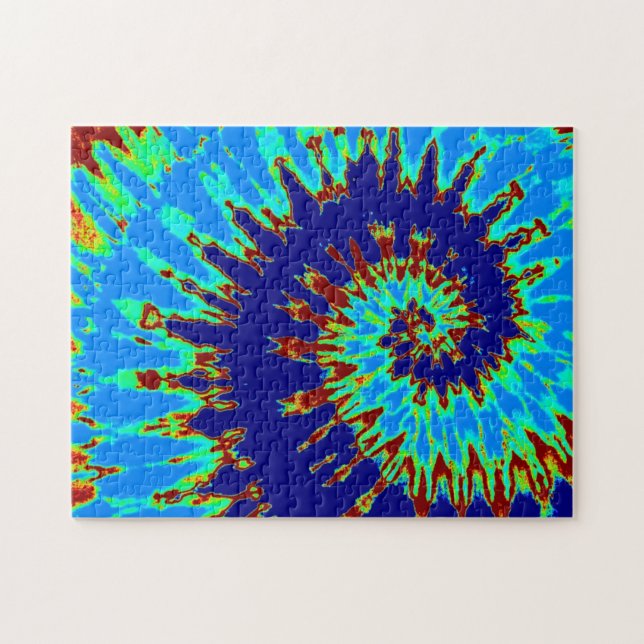 Puzzle Super Marine bleu et bleu clair Teinture Spirale (Horizontal)