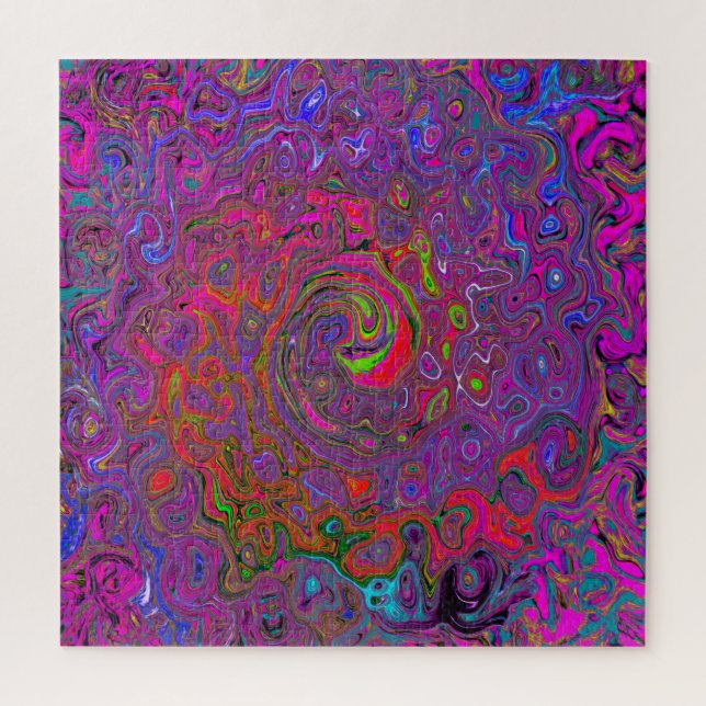 Puzzle Super psychédélique Magenta Retro Liquide Swirl (Vertical)