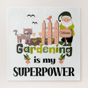 Puzzle Superpuissance du jardin, jardinier mignon