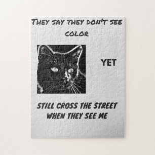 Puzzle superstition raciste citation de chat noir