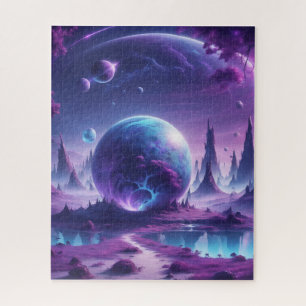 Puzzle Sur la magique planète des imaginaires bleus et vi