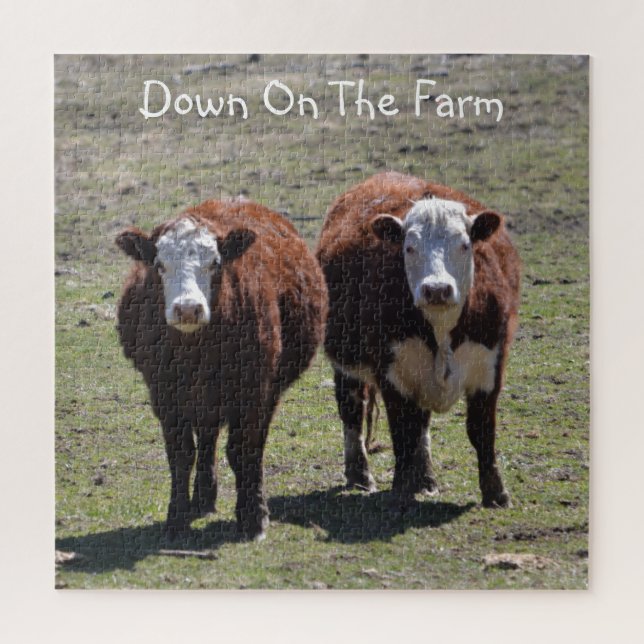 Puzzle Sur La Vache De Ferme (Vertical)