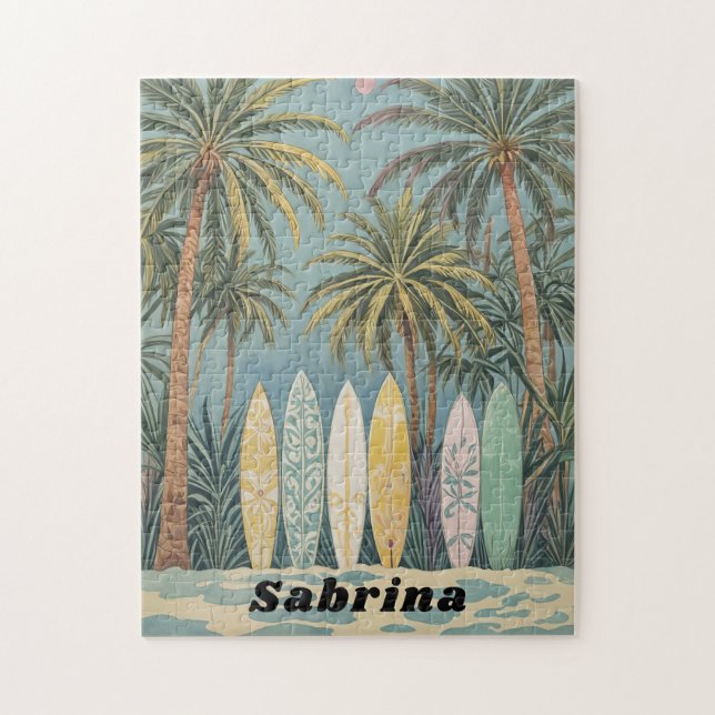 Puzzle Surf Up, Style Pastel Personnalisé (Vertical)