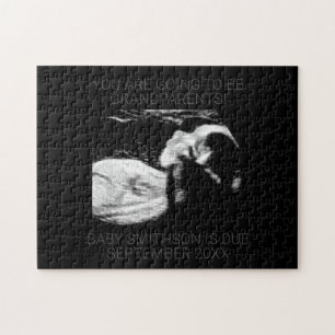 Puzzle Surprise I'm Pregnant Secret Message Solid Black