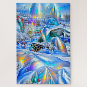 Puzzle Surreal Winter Wonderland avec lumière Iridescente