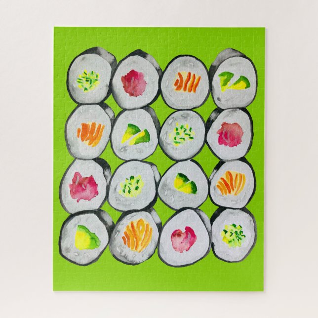Puzzle Sushi Time aquarelle wasabi (Vertical)