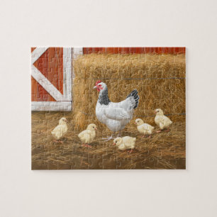 Puzzle Sussex Chicken Mama Hen et Chicks
