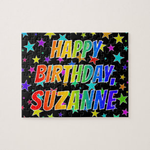 Puzzle "SUZANNE" Prénom, Amusant "HEUREUX ANNIVERSAIRE"