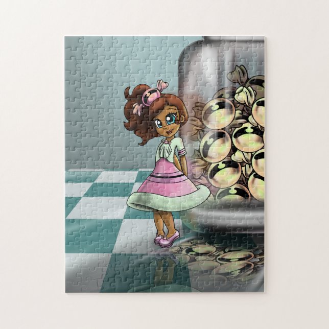 Puzzle Sweet Biracial Girl (Vertical)