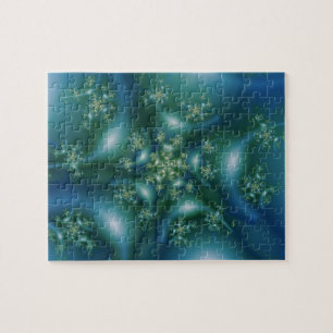 Puzzle Sweet   Blue and Green Fractal Art