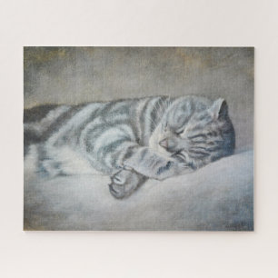 Puzzle Sweety Sleeping Cat - Peinture à l'huile par Lukia