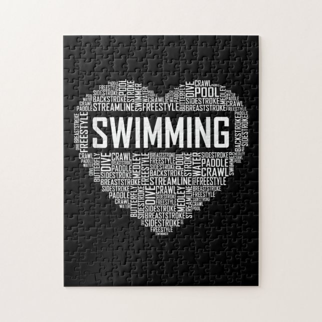 Puzzle Swimming Heart Coach Swimmer Venin Swim Lover Toxi (Vertical)