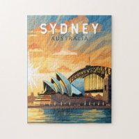 Sydney Australia Travel Art Vintage