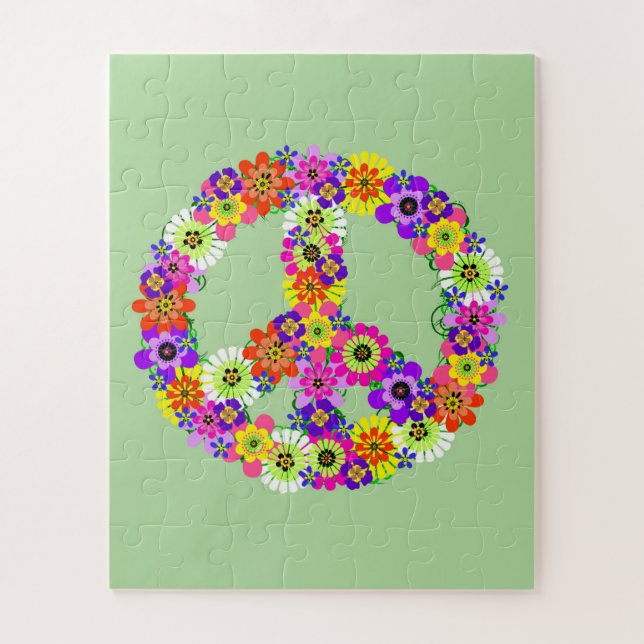 Puzzle SYMBOLE DE LA PAIX Floral (Vertical)