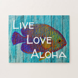 Puzzle Symbole de plage de poissons tropicaux Aloha