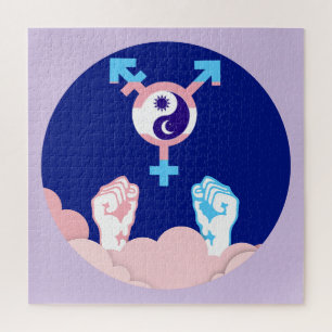 Puzzle Symbole de pouvoir et d'équilibre Soleil et Lune S