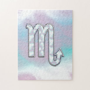 Puzzle Symbole de Scorpio Zodiac dans Mother of Pearl Dec