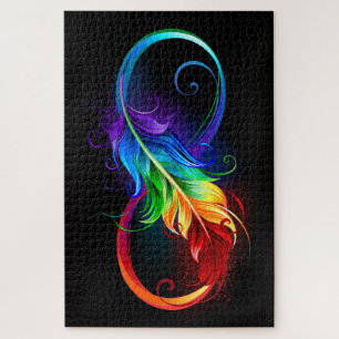 Puzzle Symbole d'infini avec plume arc-en-ciel