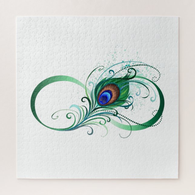 Puzzle Symbole d'infini avec plume de paon (Vertical)