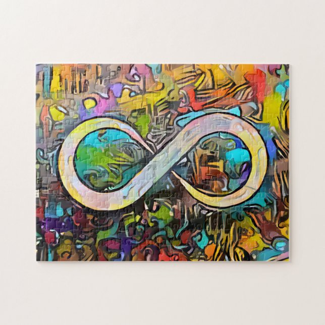 Puzzle Symbole d'infini | Sensibilisation sur l'autisme N (Horizontal)