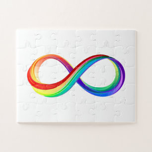 Puzzle Symbole d'infinité arc-en-ciel stratifié