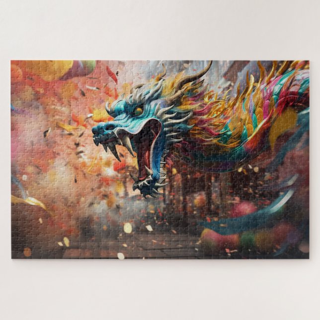 Puzzle symbole dragon chinois 2024 (Horizontal)
