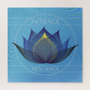 Puzzle Symbole floral Lotus bleu Patience et résilience