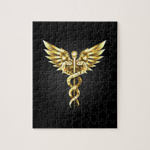 Puzzle Symbole Polygonal Or Caduceus