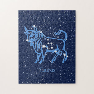 Puzzle Symbole Taurus Constellation et Zodiaque avec éto