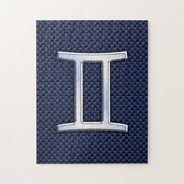 Puzzle SYMBOLE Zodiaque Gemini Marine Bleu Fibre de carbo (Vertical)