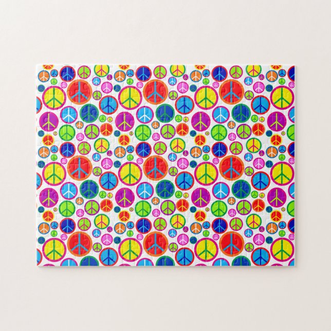 Puzzle Symboles de paix Super colorés cool (Horizontal)