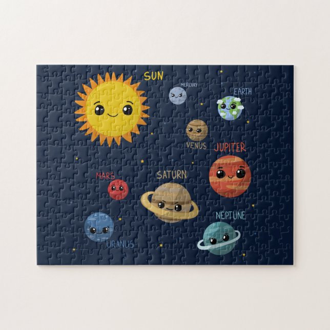 Puzzle Système solaire Kawaii (Horizontal)