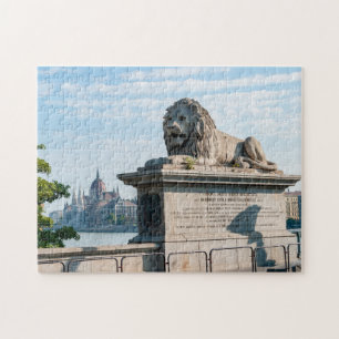 Puzzle Szechenyi Chain Bridge and Parliament of Budapest