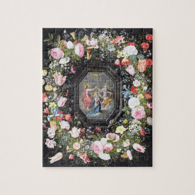 Puzzle T33453 le couronnement de la Vierge entourée par (Vertical)