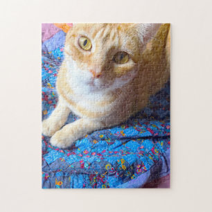 Puzzle Tabby orange sur couette