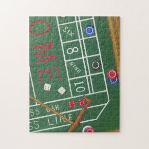 Puzzle Table Casino Craps avec chips et dés