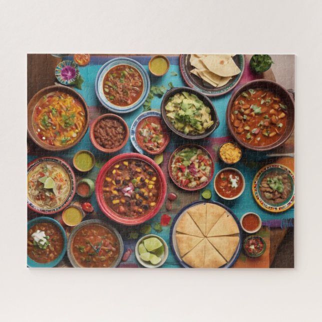 Puzzle Table Complète De La Nourriture Mexicaine (Horizontal)