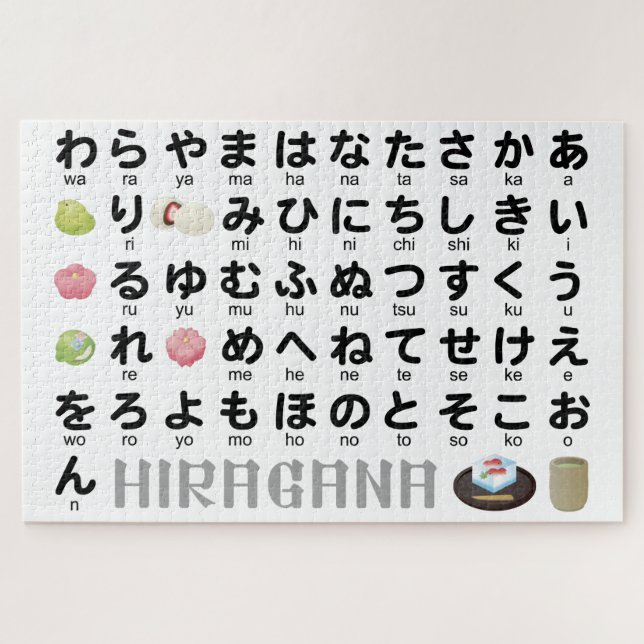 Puzzle Table Hiragana japonaise (Wagashi) (Horizontal)