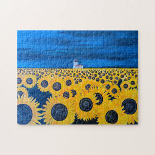 Puzzle Tableau de champ de tournesols par Alfred Fox
