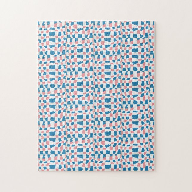 Puzzle Tableau de contrôle bleu rose rétro Abstrait (Vertical)