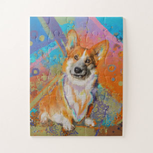 Puzzle Tableau de Corgi coloré