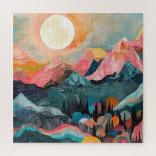 Puzzle tableau de la nature des montagnes