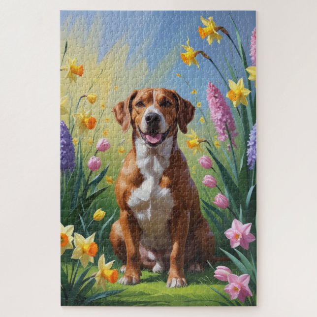 Puzzle Tableau des fleurs de printemps de chien de Ridgeb (Vertical)