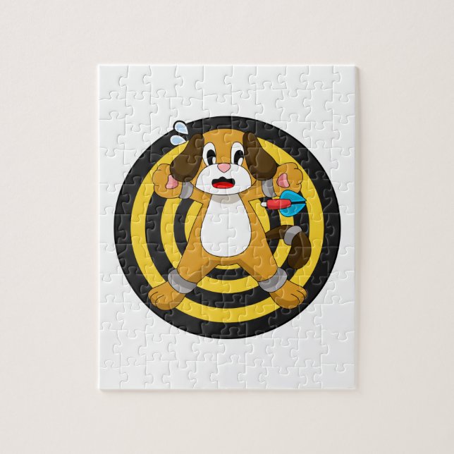 Puzzle Tableau noir fléchettes de chien (Vertical)