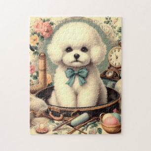 Puzzle Tableau vintage Bichon Frisé