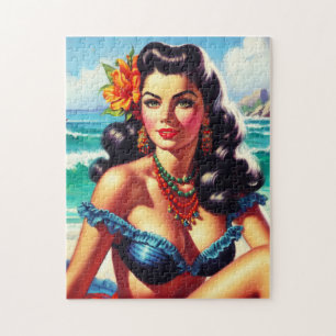 Puzzle Tableau vintage de plage