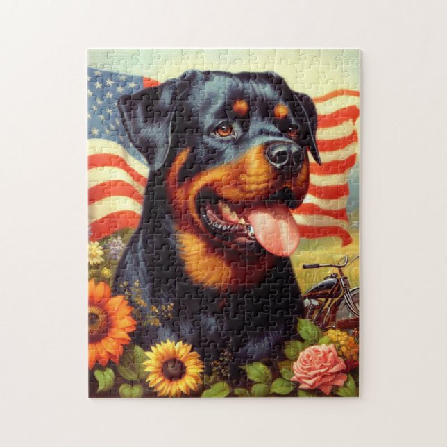 Puzzle Tableau vintage Rottweiler (Vertical)