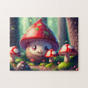 Puzzle Tabourets toadstools dans la forêt - bonne chance